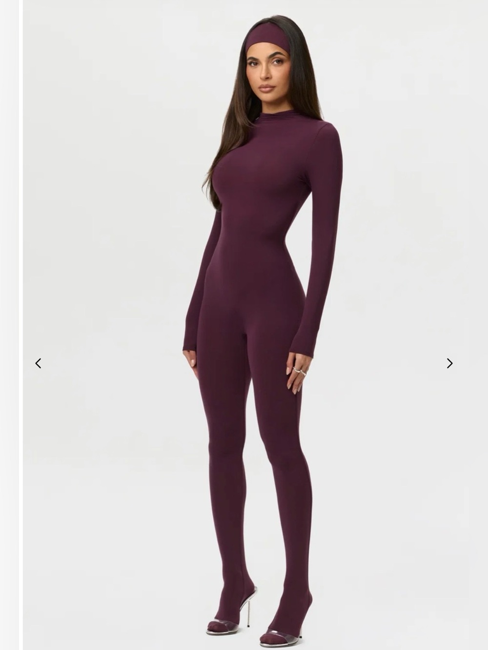 Naked Wardrobe Naked Closed Toe Jumpsuit Dark Plum